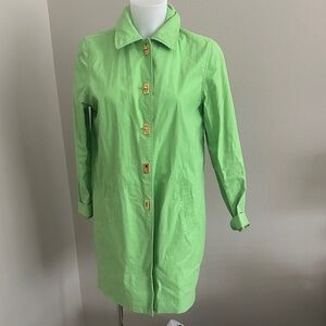Ralph Lauren Lime Green Single-Breasted Trench Coat